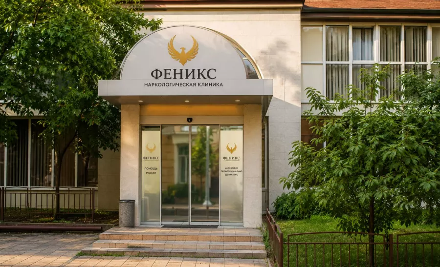 Вход в наркологическую клинику «Феникс» в Кисловодске